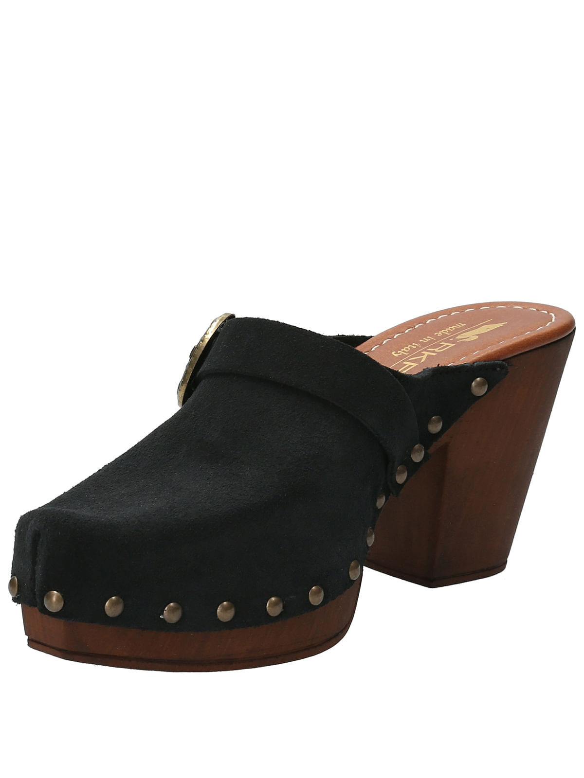 Sueco Cuero Mujer Padua Negro Rockford
