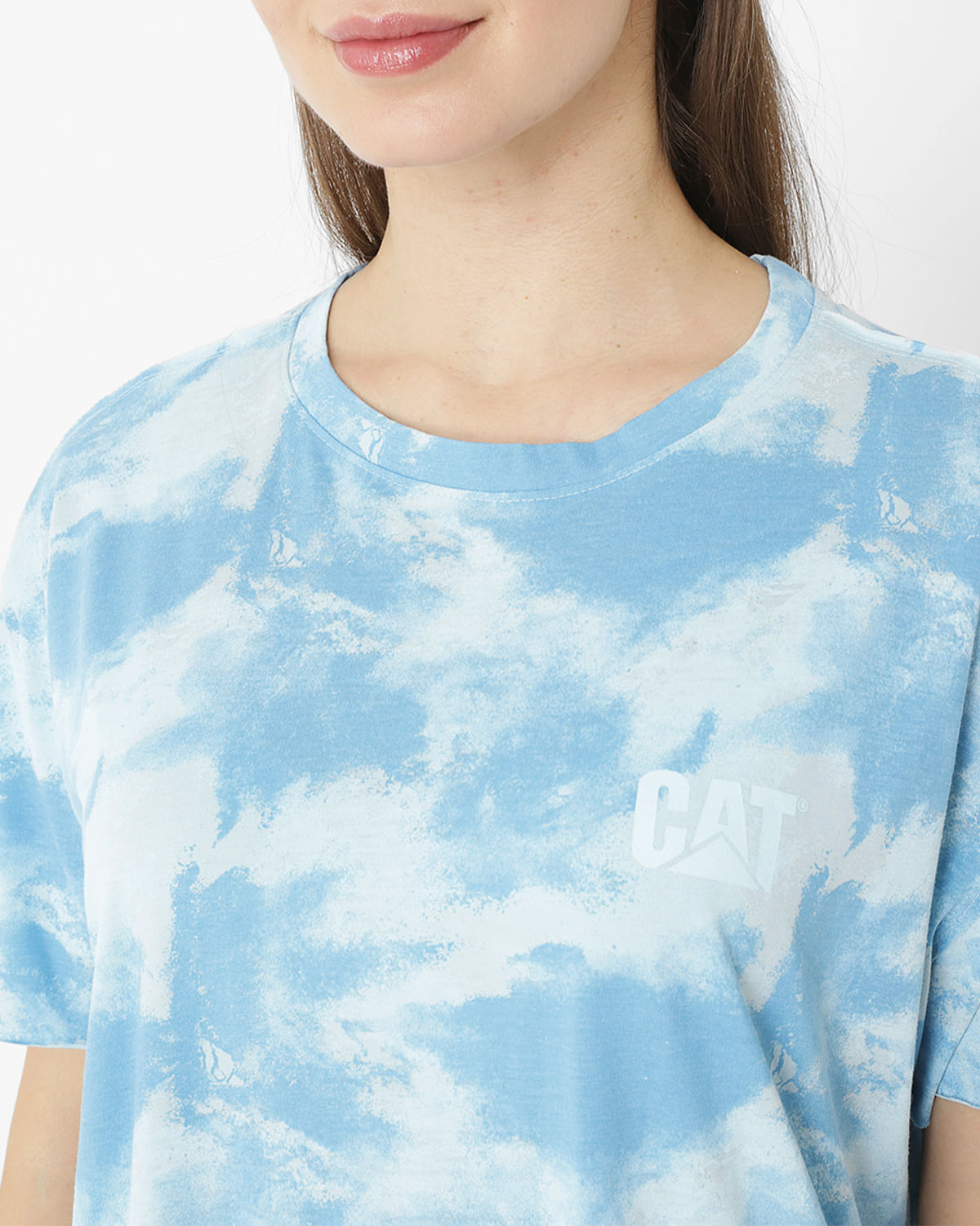 Polera Manga Corta Casual Mujer W EZ TIE DYE TEE AZUL CAT
