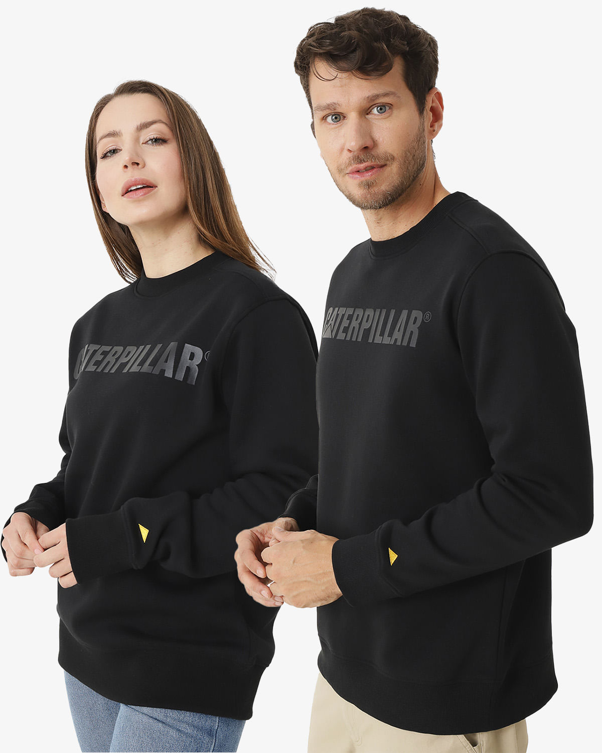 Poleron Casual Unisex CATERPILLAR LOGO CREWNECK SWEATSHIRT NEGRO CAT