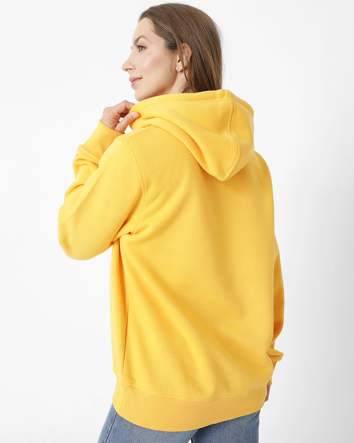 Poleron Casual Unisex FLEECE CAT LOGO PULLOVER HOODIE AMARILLO CAT