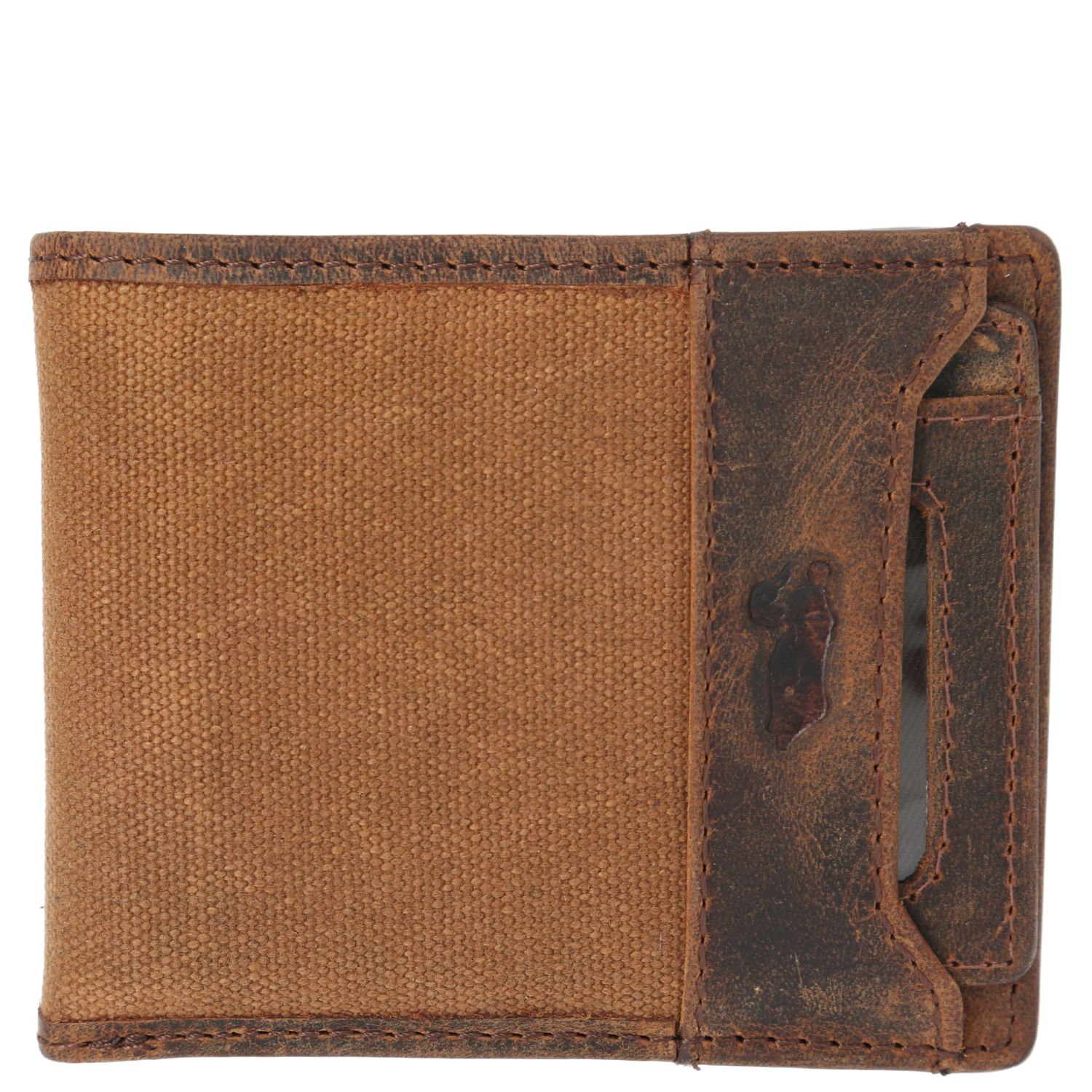 Billetera Canvas/Cuero Hombre WX Jasper Ventana Café Rockford