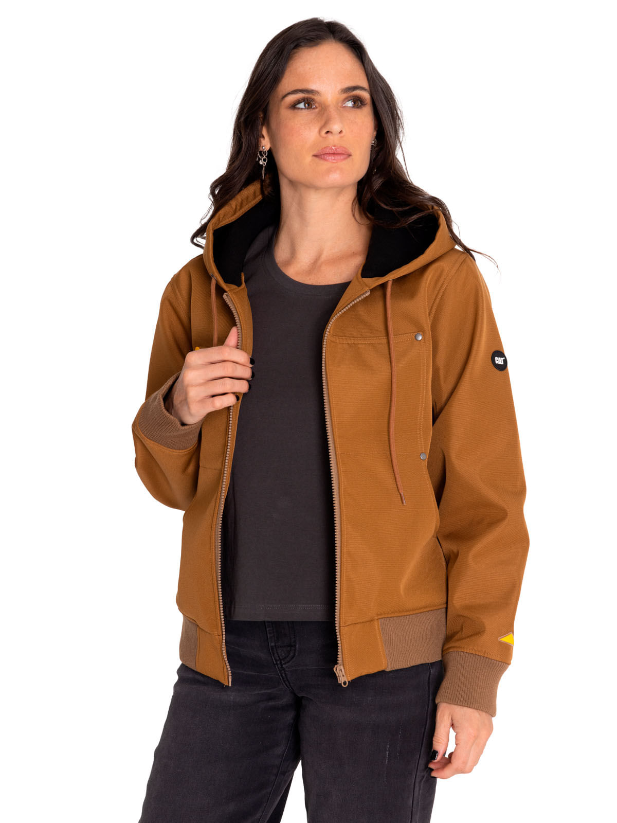 Chaqueta Casual Mujer W Bonded Fleece-Lined Jacket Café Cat