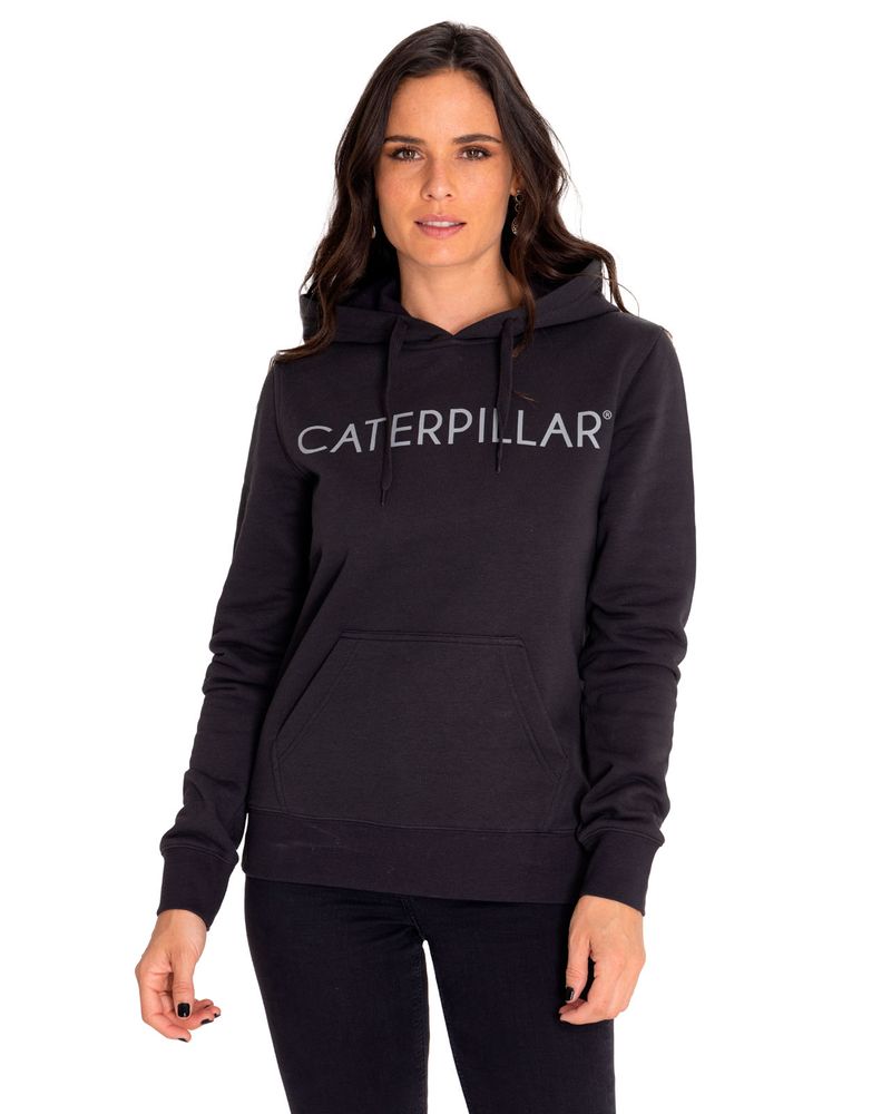 Poleron-Casual-Mujer-Fleece-Caterpillar-Pullover-Hoodie-Negro-Cat