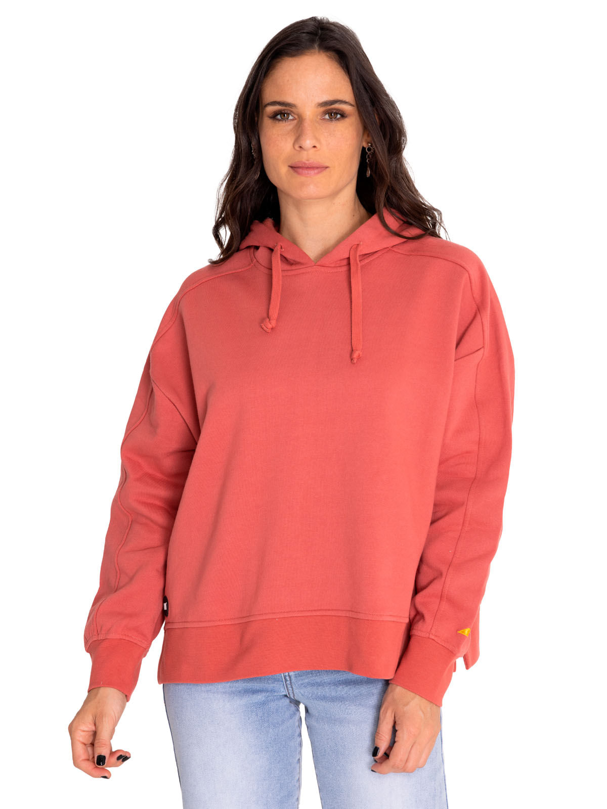 Poleron Casual Mujer Fleece Oversized Cozy Hoodie Rojo Cat