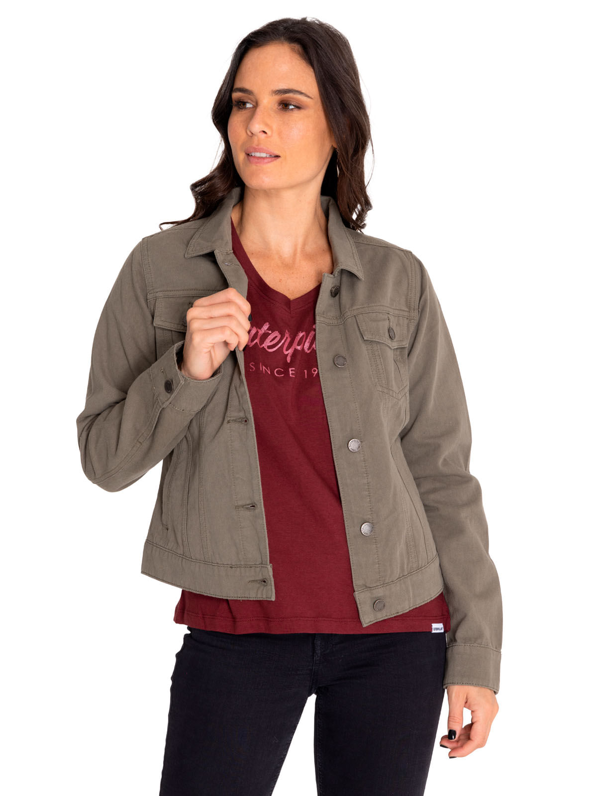 Chaqueta Denim Mujer W Foundation Denim Jacket Verde Cat