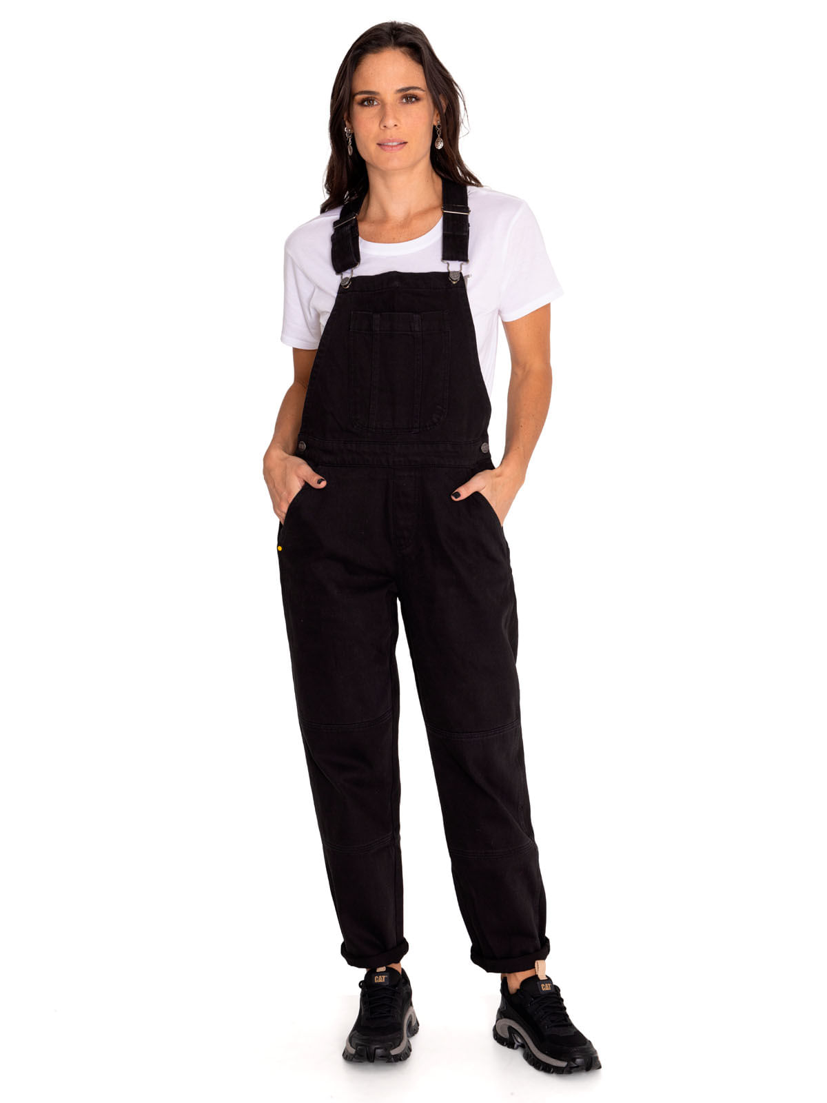 Jardinera Casual Mujer Heritage Uniform Twill Overall Negro Cat