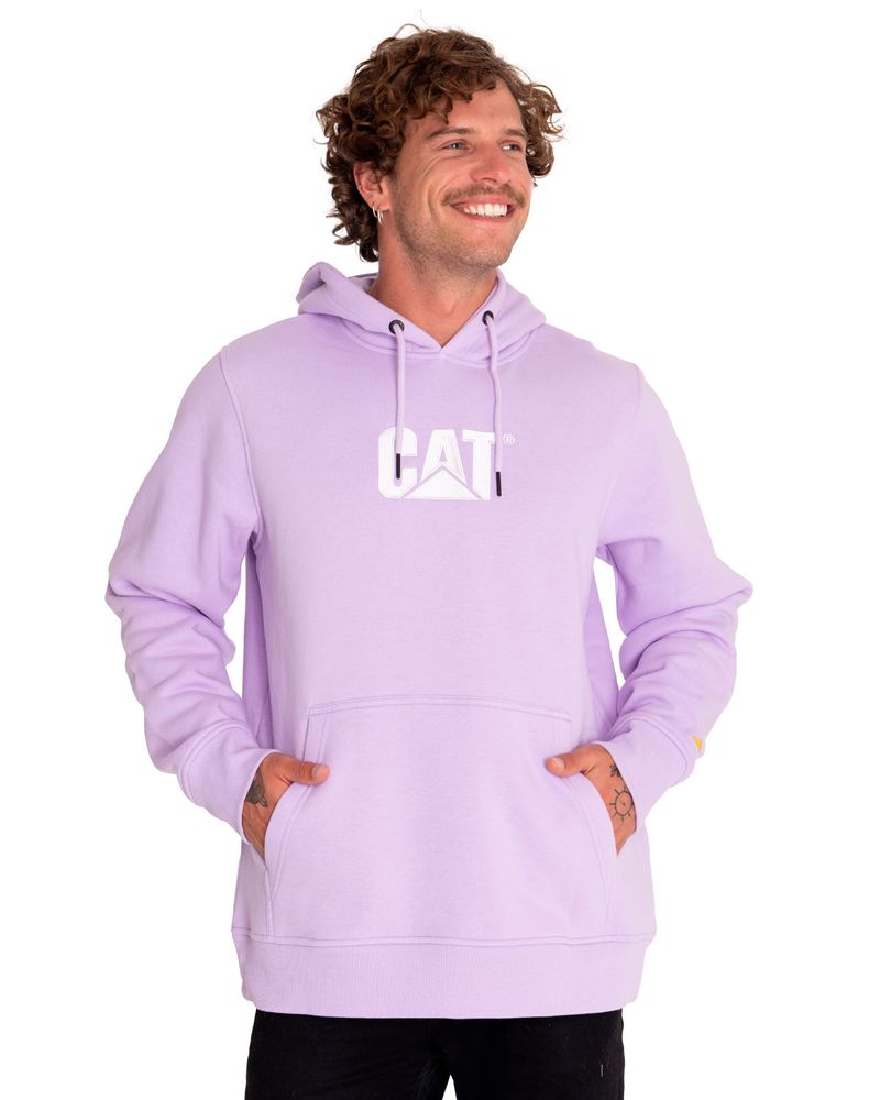 Poleron-Casual-Mujer-Fleece-Cat-Logo-Pullover-Hoodie-Morado-Cat