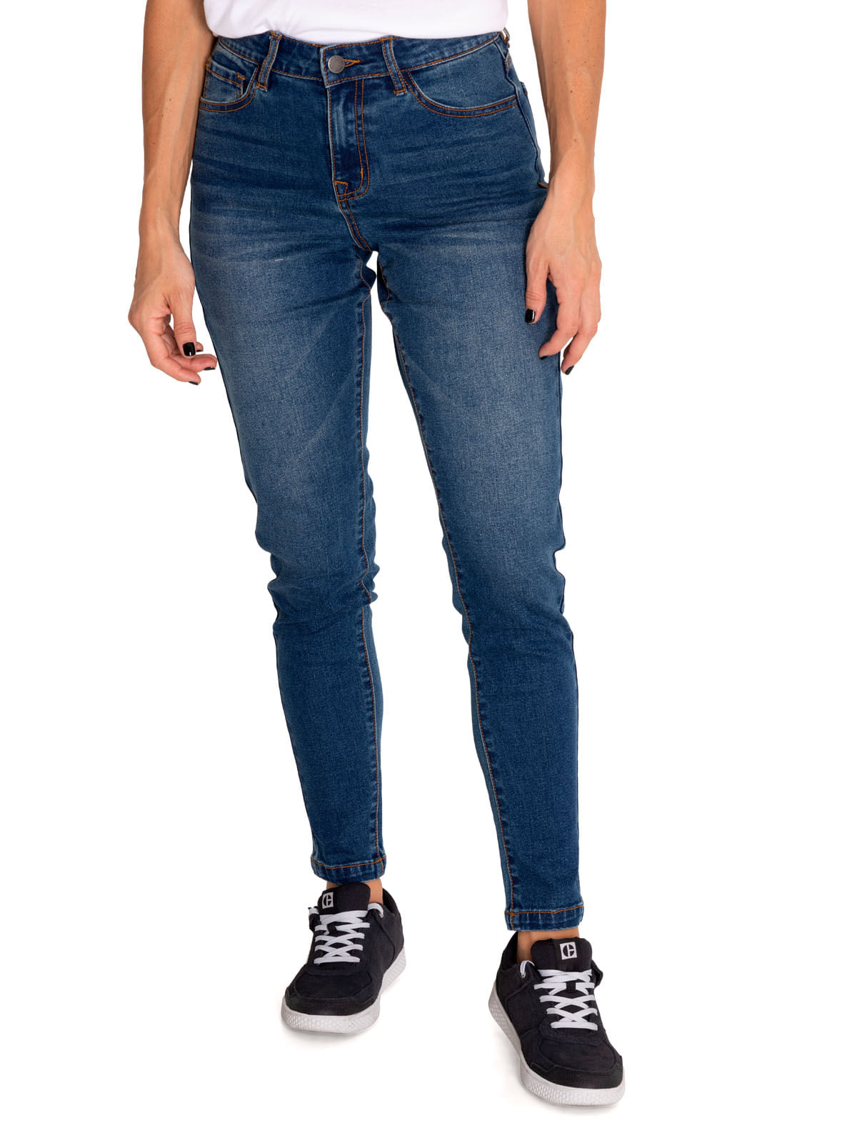 Jeans Denim Mujer Triblend Stretch Denim Mid-Rise Skinny Rojo Cat