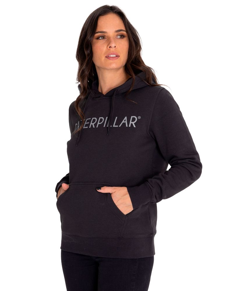 Poleron-Casual-Mujer-Fleece-Caterpillar-Pullover-Hoodie-Negro-Cat