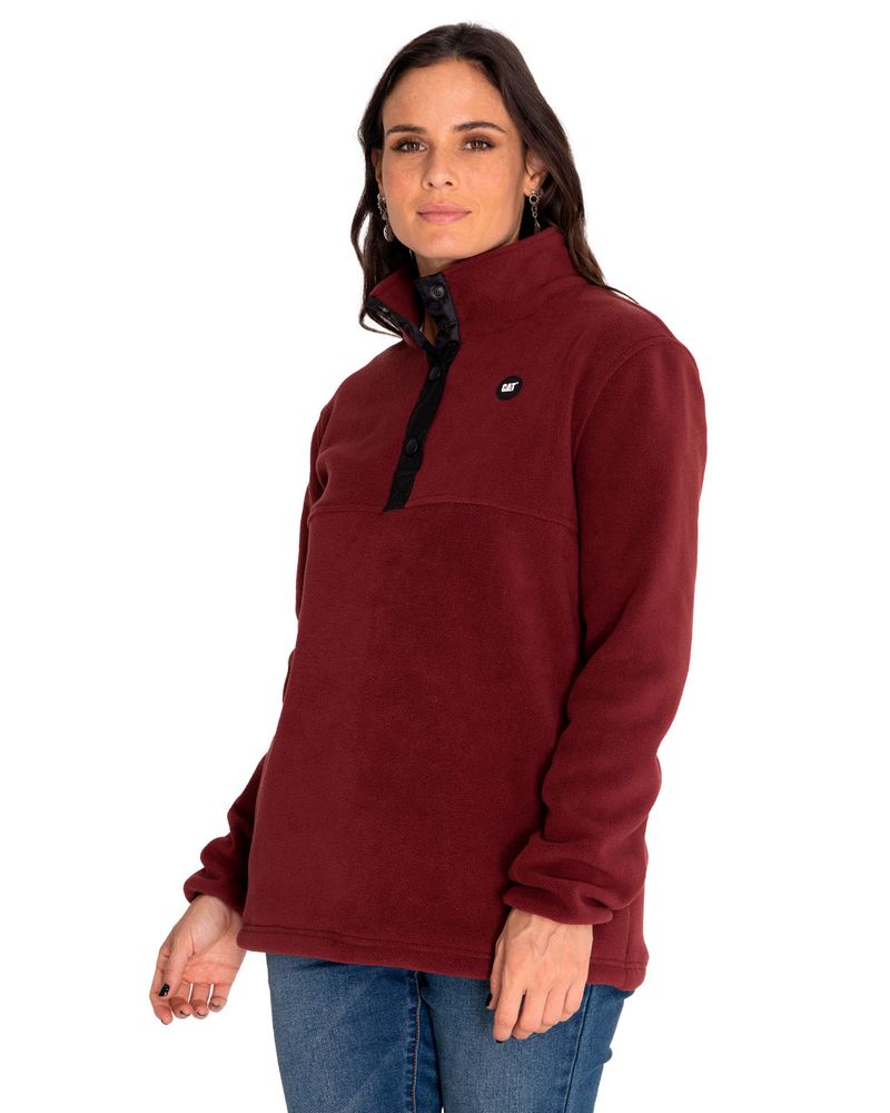 Polar-Casual-Mujer-W-Polar-Fleece-Half-Snap-Jacket-Rojo-Cat