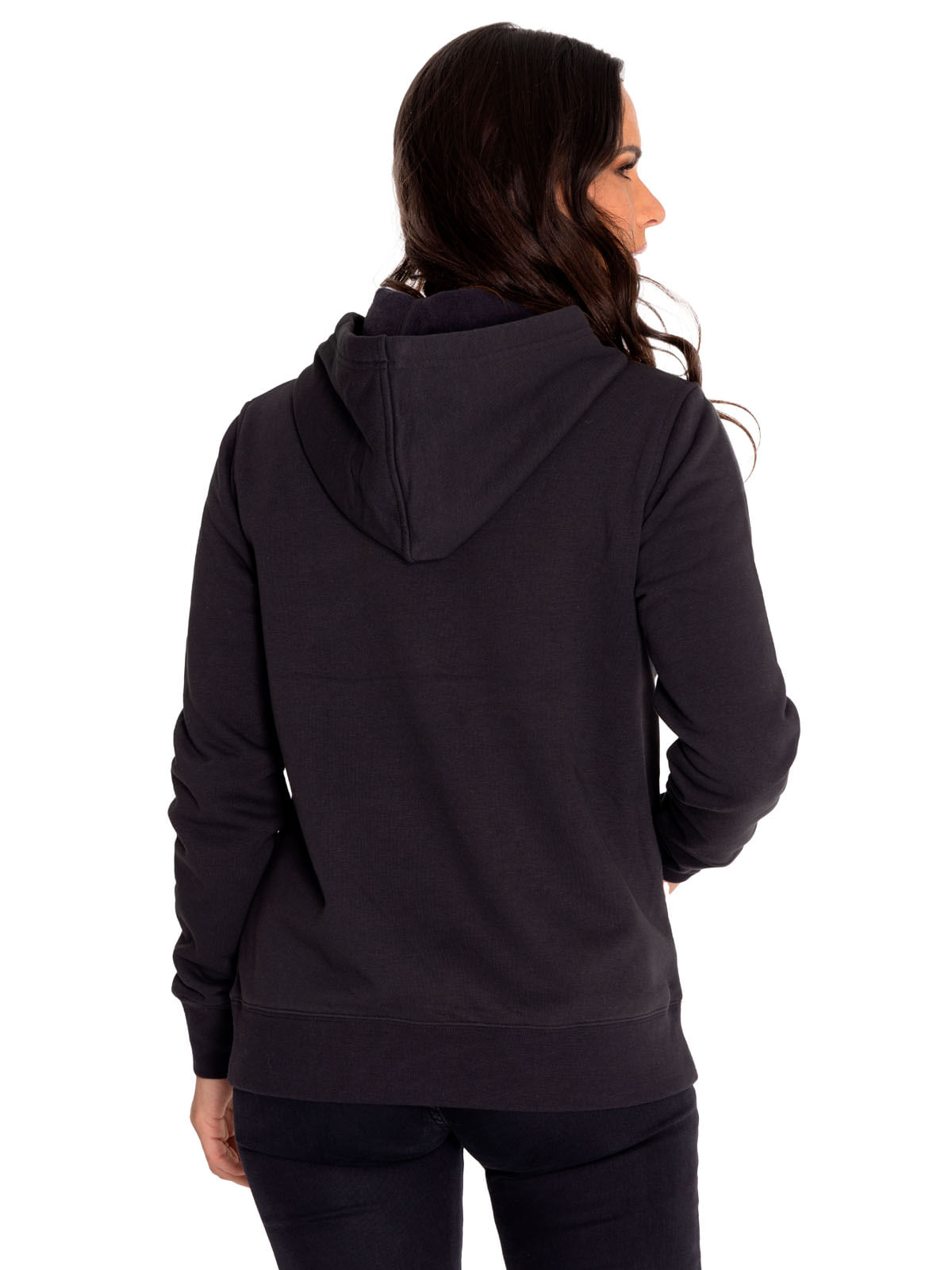 Poleron Casual Mujer Fleece Caterpillar Pullover Hoodie Negro Cat