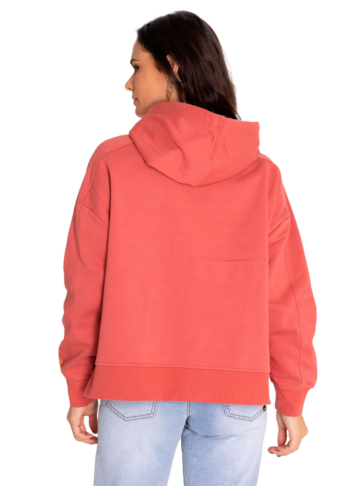 Poleron Casual Mujer Fleece Oversized Cozy Hoodie Rojo Cat