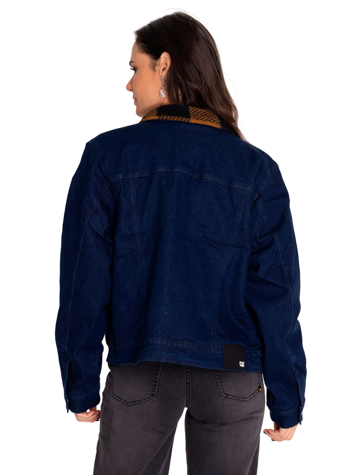 Chaqueta Denim Mujer Denim Plaid-Lined Jacket Azul Cat-Cat Chile