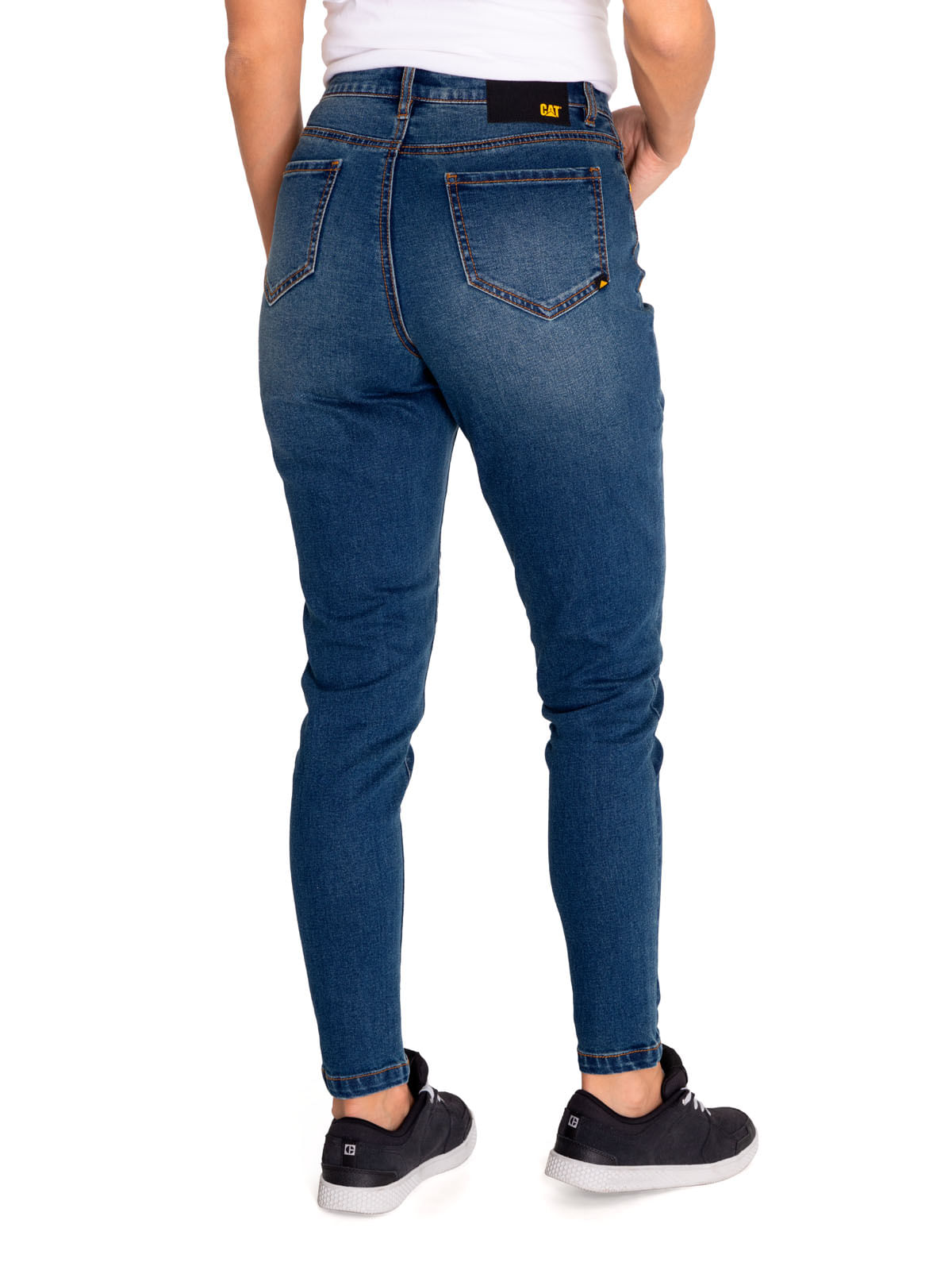 Jeans Denim Mujer Triblend Stretch Denim Mid-Rise Skinny Rojo Cat