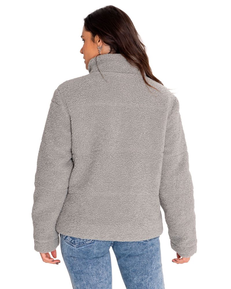 Polar-Casual-Mujer-Insulated-Full-Zip-Teddy-Jacket-Gris-Cat