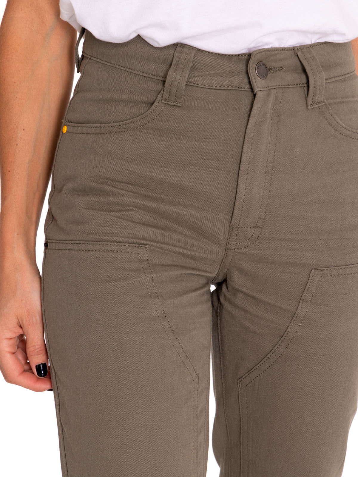Pantalon Casual Mujer Double Front Utility Bottom Verde Cat