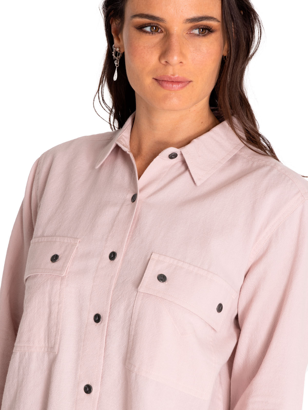 Blusa Manga Larga Casual Mujer Heritage Uniform Boxy L/S Shirt Morado Cat