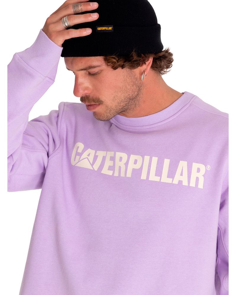 Poleron-Casual-Mujer-Caterpillar-Logo-Crewneck-Sweatshirt-Morado-Cat