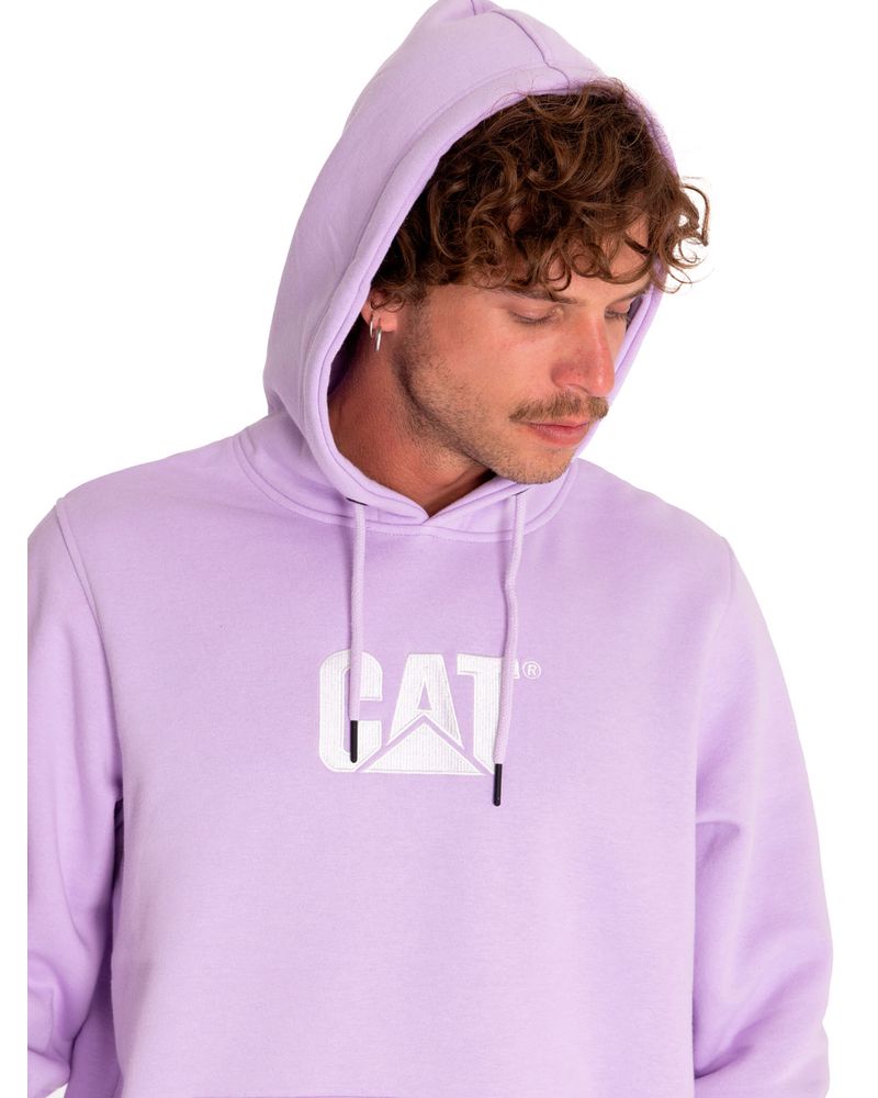 Poleron-Casual-Mujer-Fleece-Cat-Logo-Pullover-Hoodie-Morado-Cat