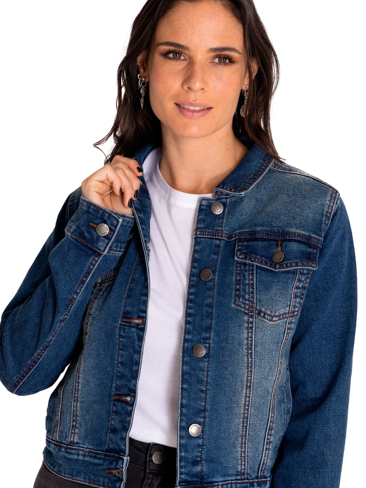 Chaqueta Denim Mujer W Foundation Denim Jacket Rojo Cat