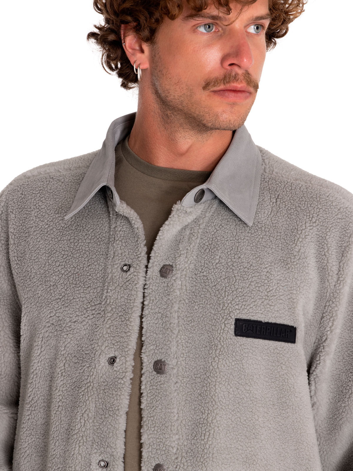 Polar Casual Hombre Sherpa Jacket Gris Cat