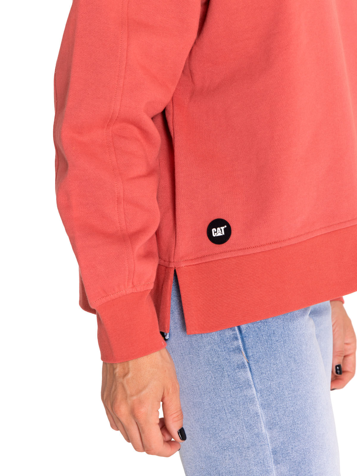 Poleron Casual Mujer Fleece Oversized Cozy Hoodie Rojo Cat