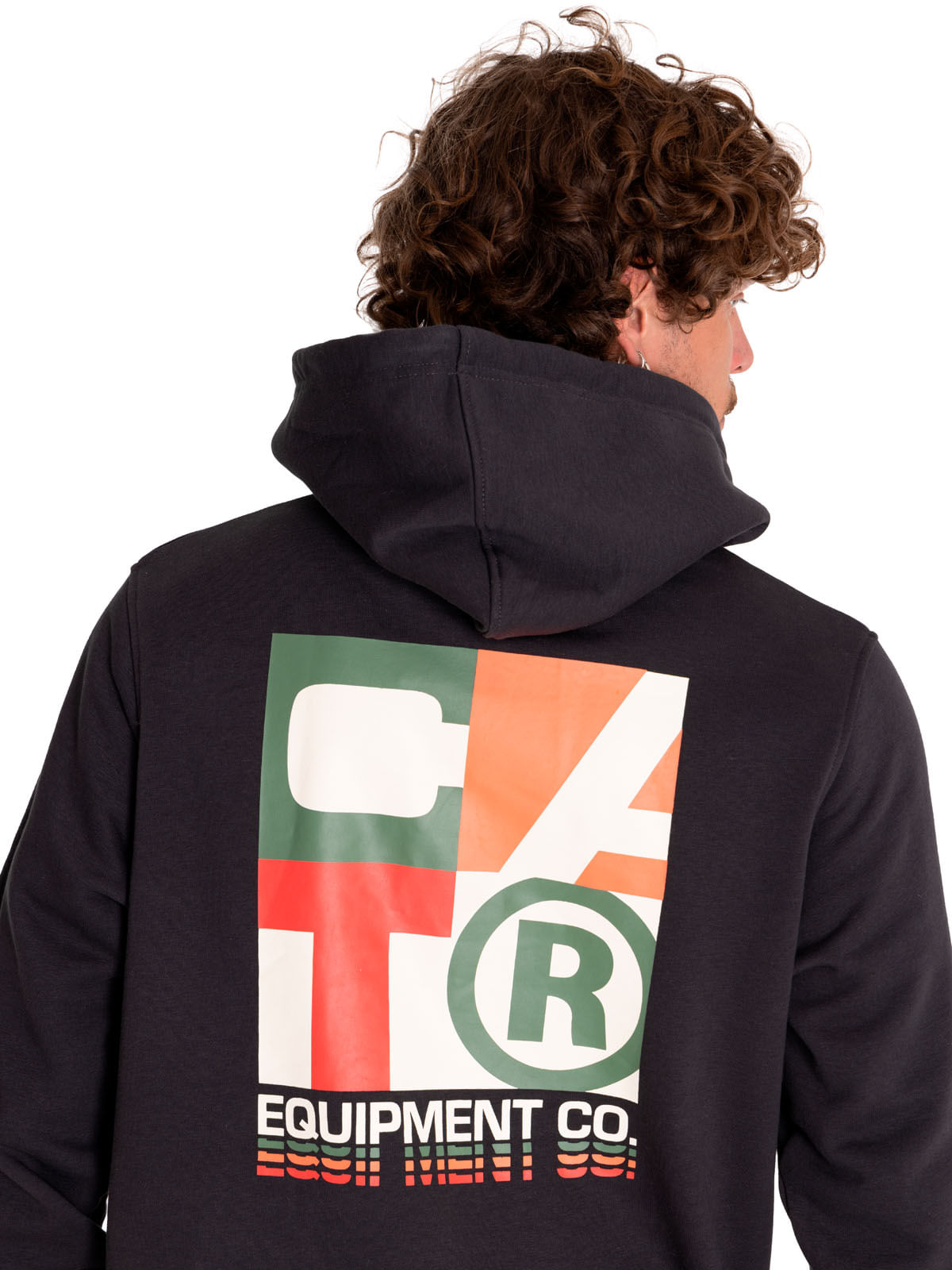 Poleron Casual Hombre Graphic Pullover Hoodie Negro Cat