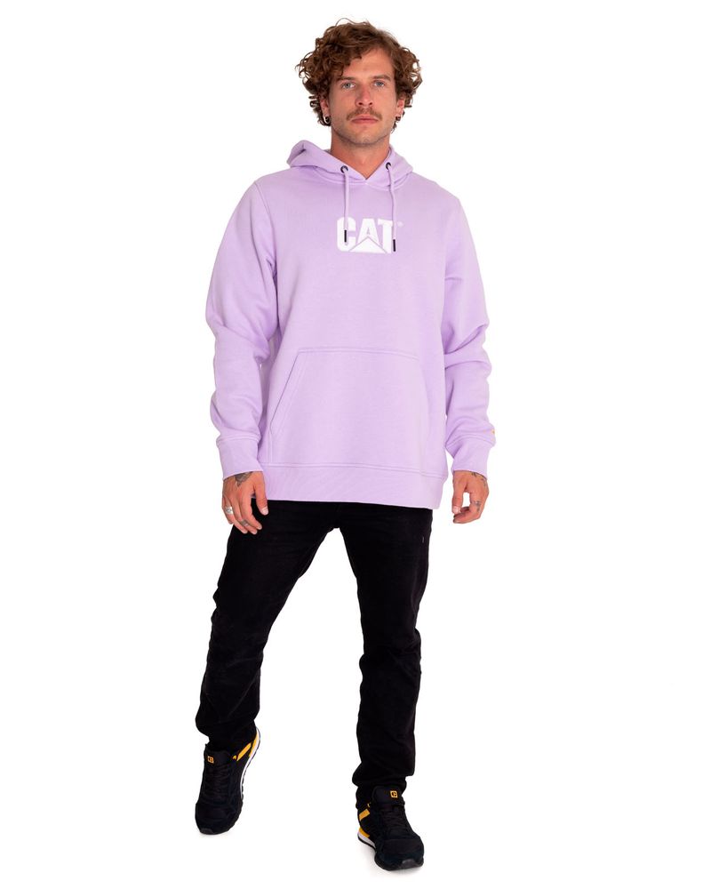 Poleron-Casual-Mujer-Fleece-Cat-Logo-Pullover-Hoodie-Morado-Cat