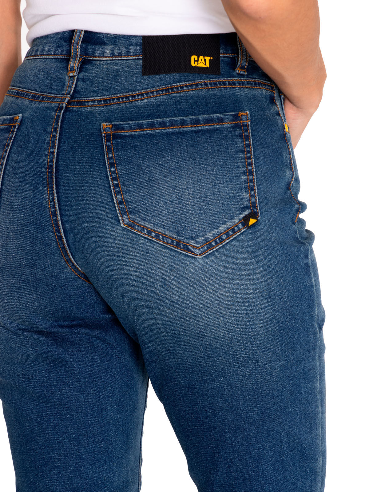 Jeans Denim Mujer Triblend Stretch Denim Mid-Rise Skinny Rojo Cat