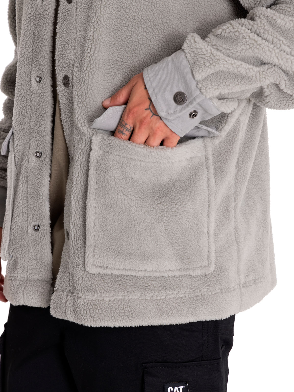 Polar Casual Hombre Sherpa Jacket Gris Cat