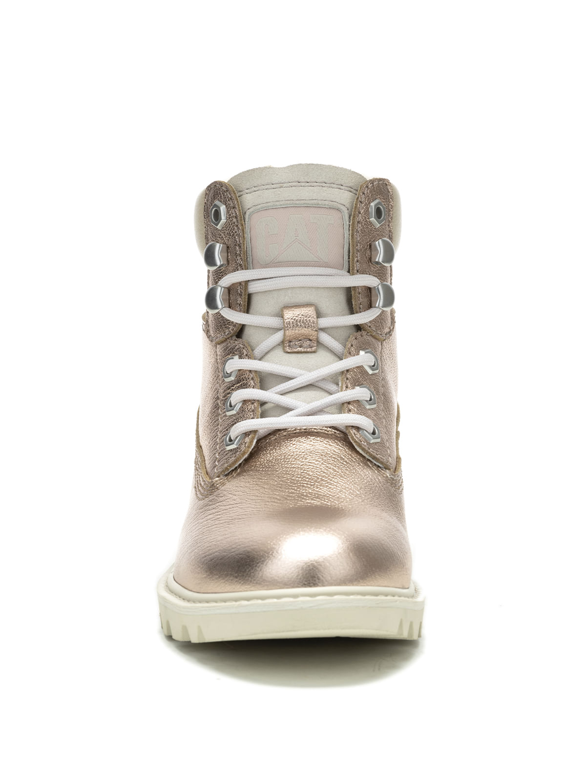 Botín Cuero Mujer Colorado Womens Metalizado Cat