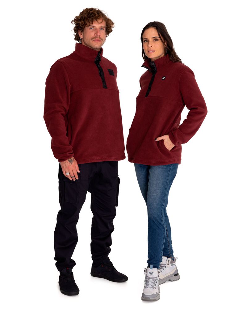 Polar-Casual-Mujer-W-Polar-Fleece-Half-Snap-Jacket-Rojo-Cat