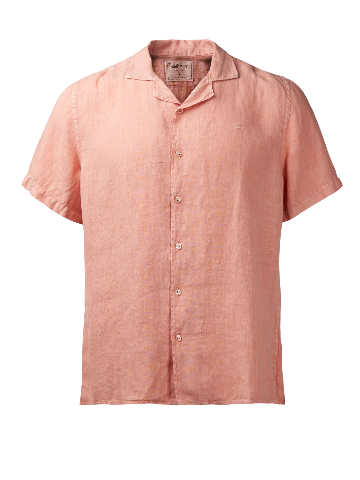 Camisa Lino Orgánico Hombre Braga Coral Rockford