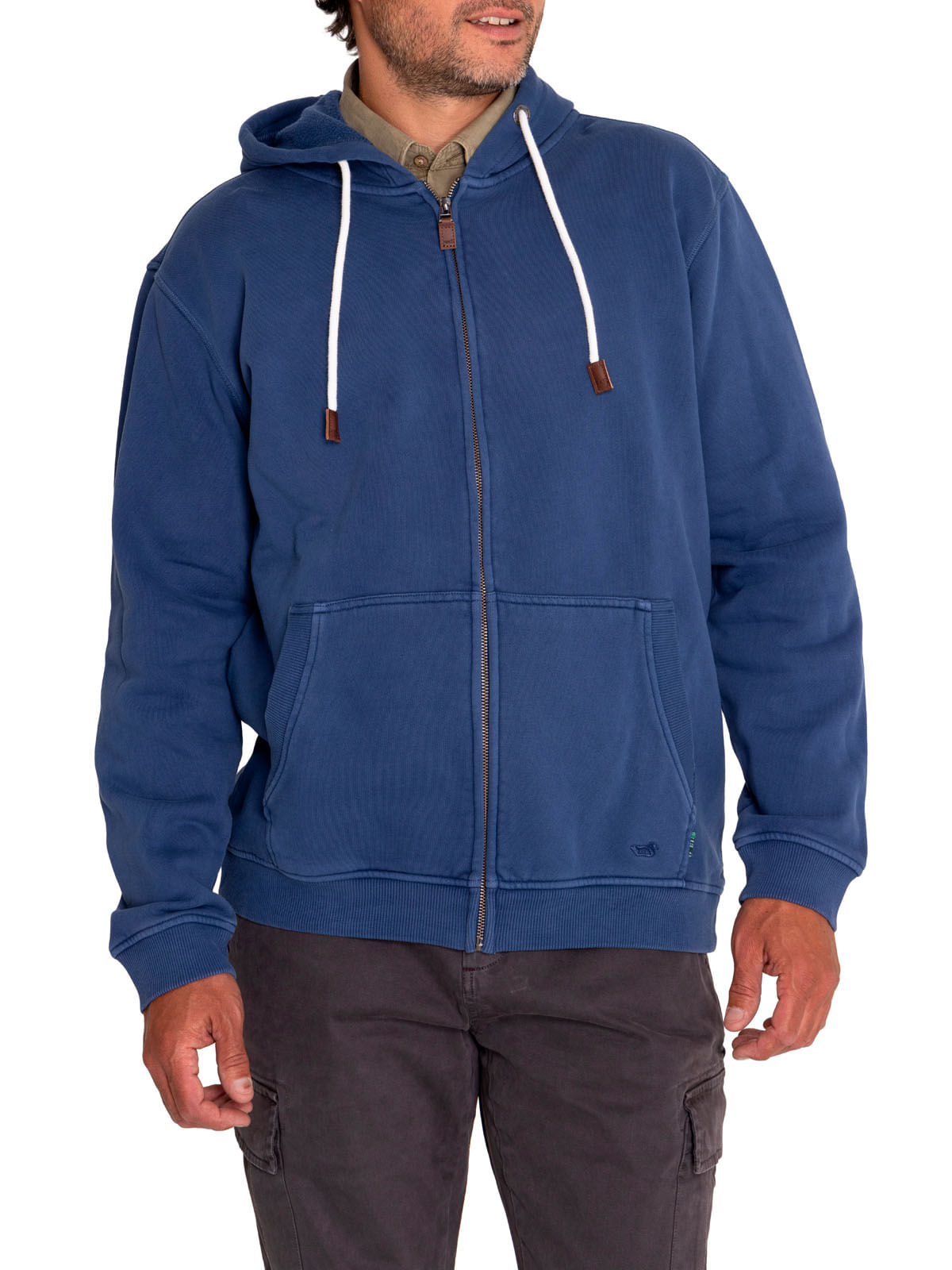 Polerón Algodón Orgánico Hombre Teruel Azul Rockford