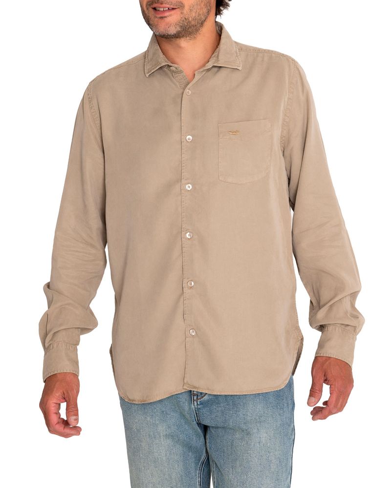 Camisa-Tencel-Hombre-Aveiro-Cafe-Claro-Rockford