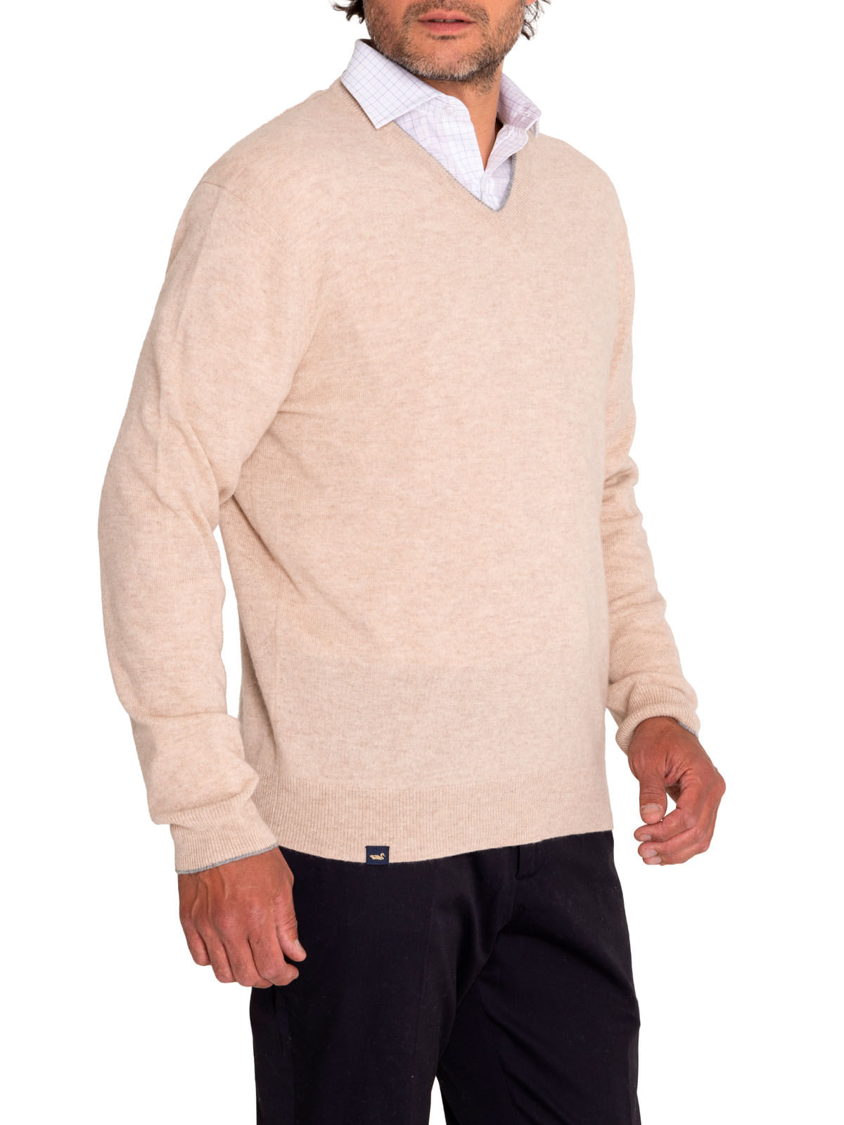 Sweater Cashmere Hombre Cash V Café Rockford