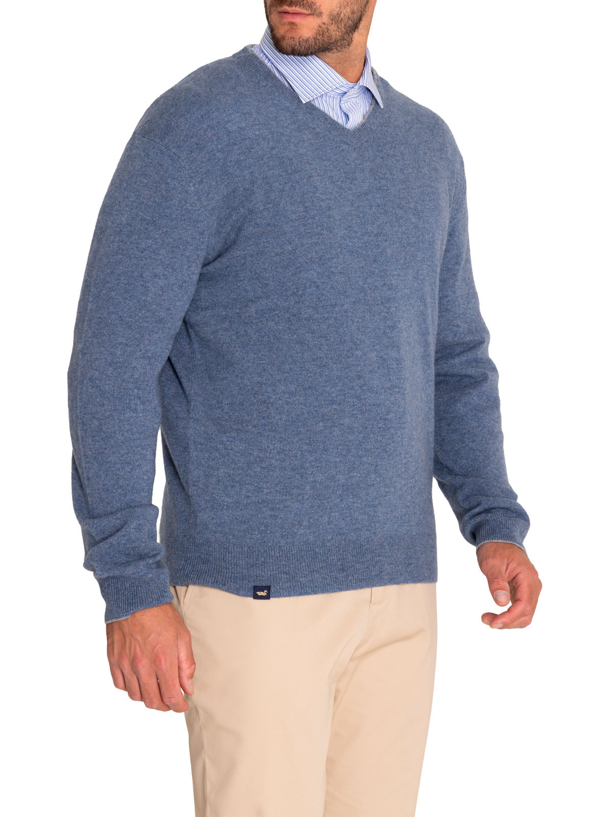 Sweater Cashmere Hombre Cash V Azul Rockford
