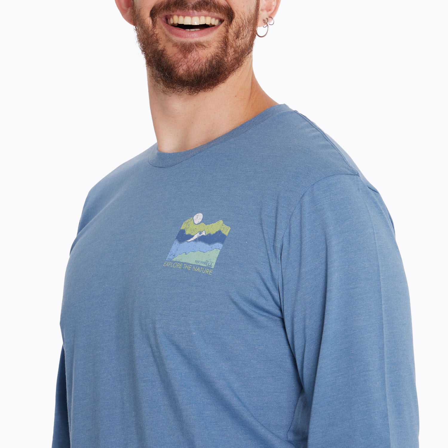 Polera Hombre Logo Azul Merrell