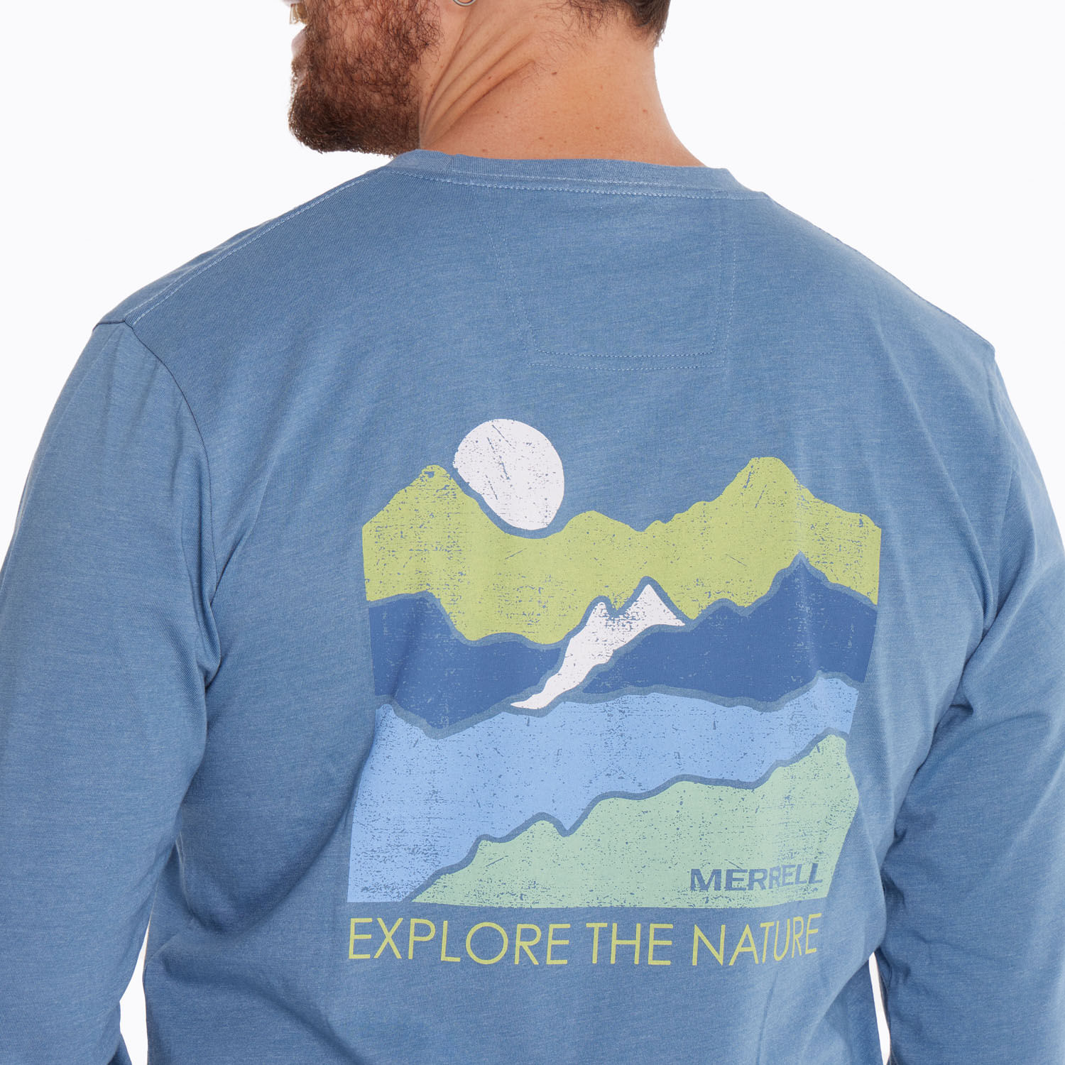Polera Hombre Logo Azul Merrell