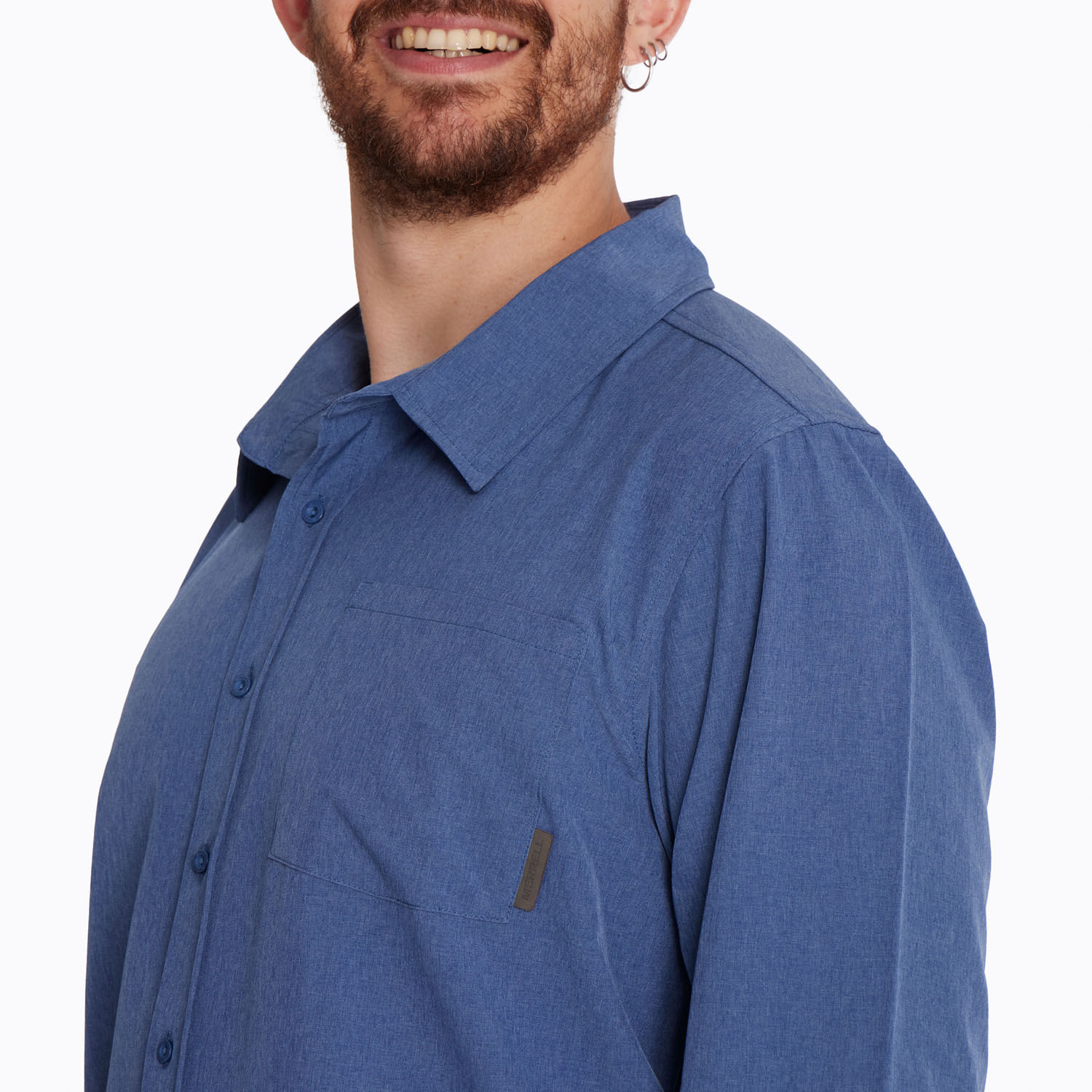 Camisa Hombre Outdoor Shirt Azul Merrell