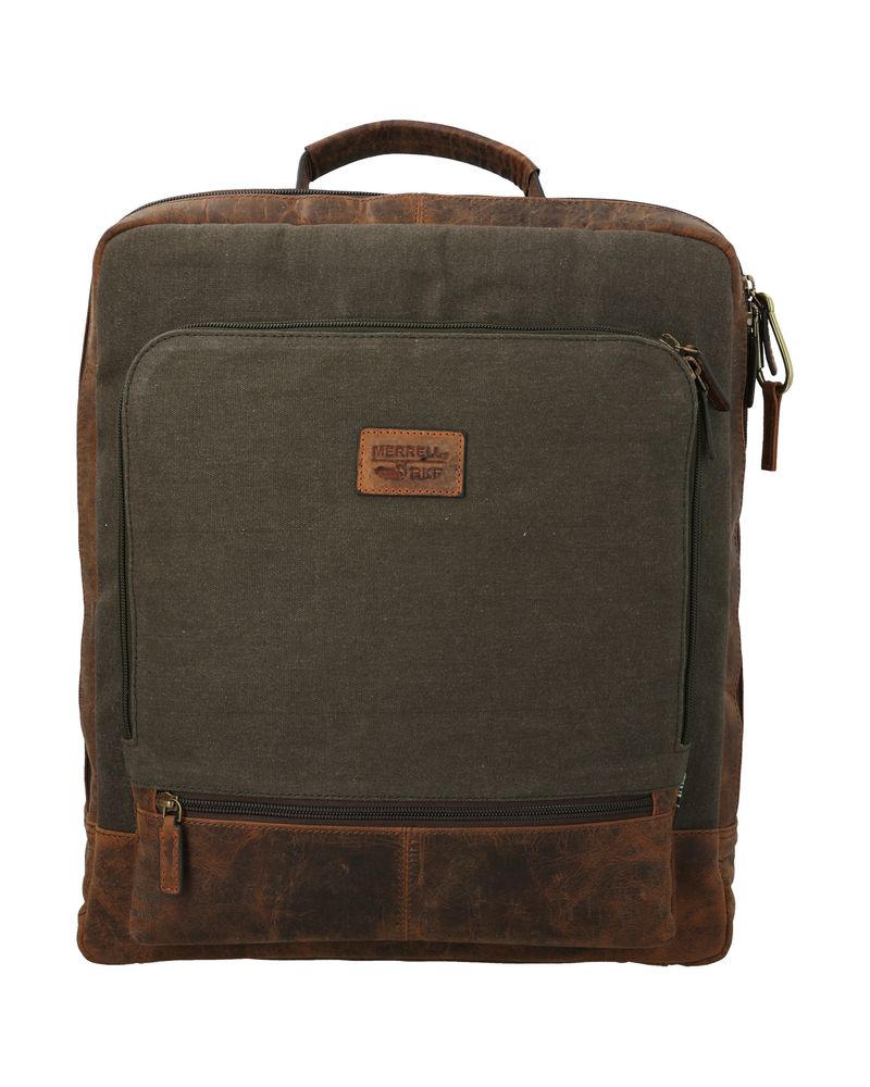 Mochila-Canvas-Cuero-Hombre-WX-Merr-BackPack-Verde-Rockford