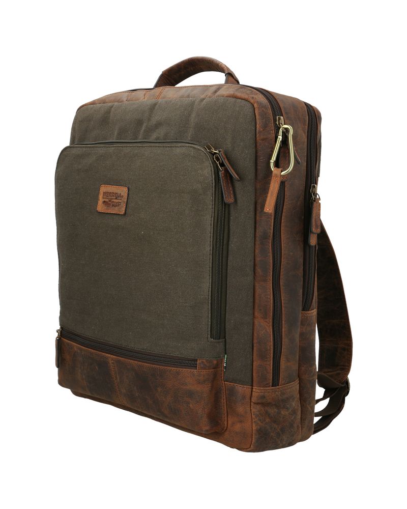 Mochila-Canvas-Cuero-Hombre-WX-Merr-BackPack-Verde-Rockford