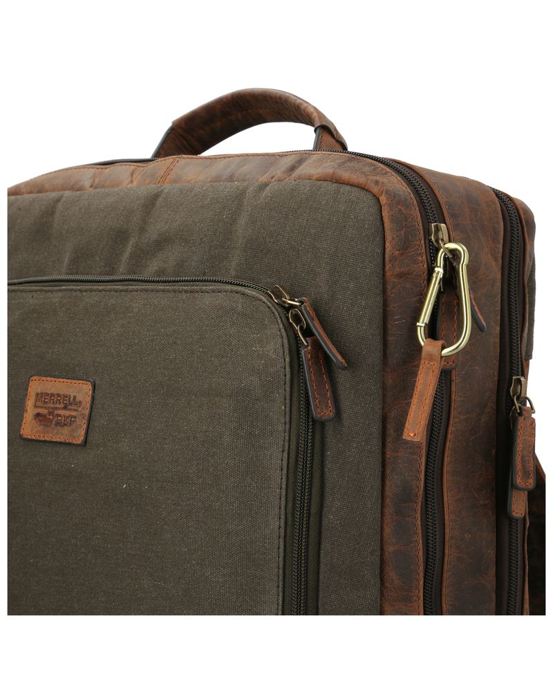 Mochila-Canvas-Cuero-Hombre-WX-Merr-BackPack-Verde-Rockford