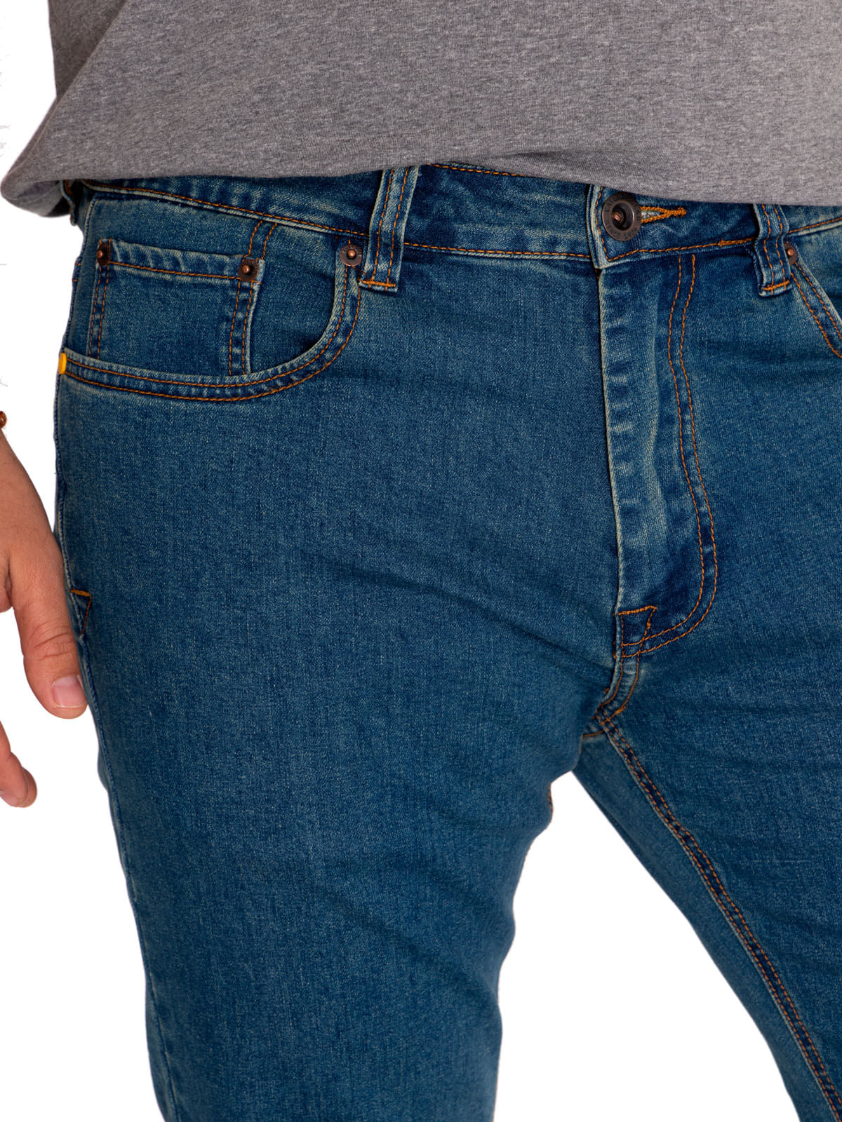 Jeans Denim Hombre Triblend Stretch Denim Skinny Gris Cat