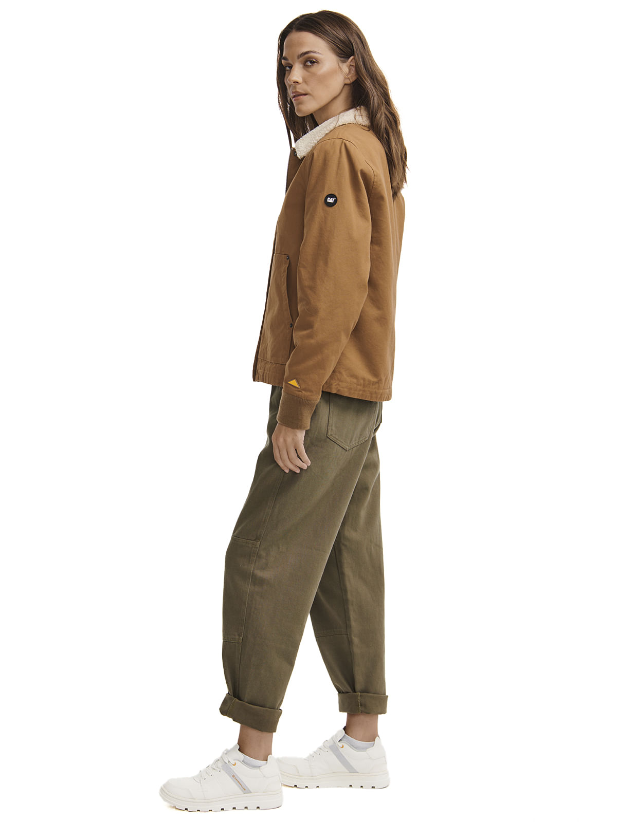 Chaqueta Casual Mujer W Sherpa Lined Chore Jacket Café Cat