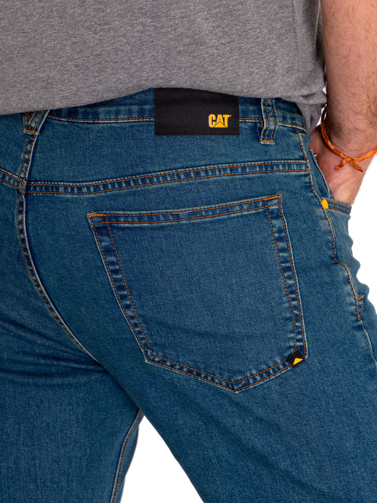 Jeans Denim Hombre Triblend Stretch Denim Skinny Gris Cat