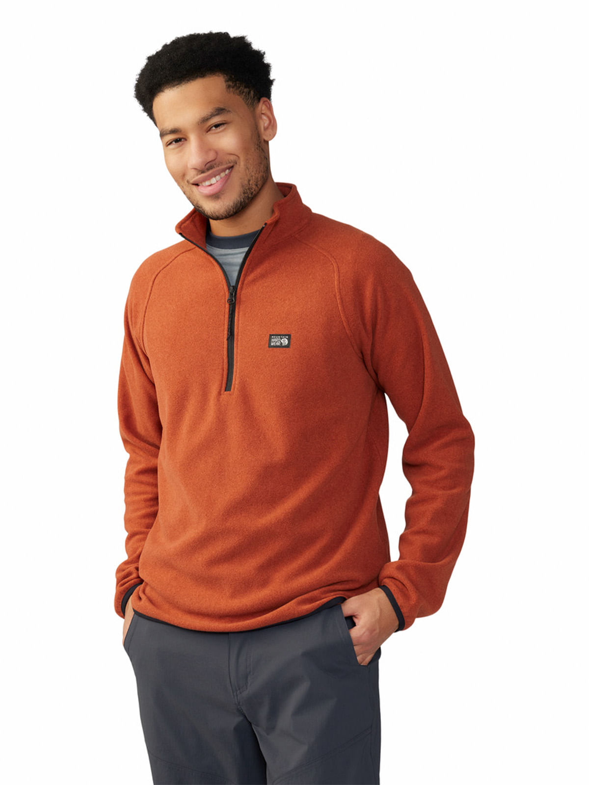 Polar Hombre Microchill¿ 1/4 Zip Naranjo