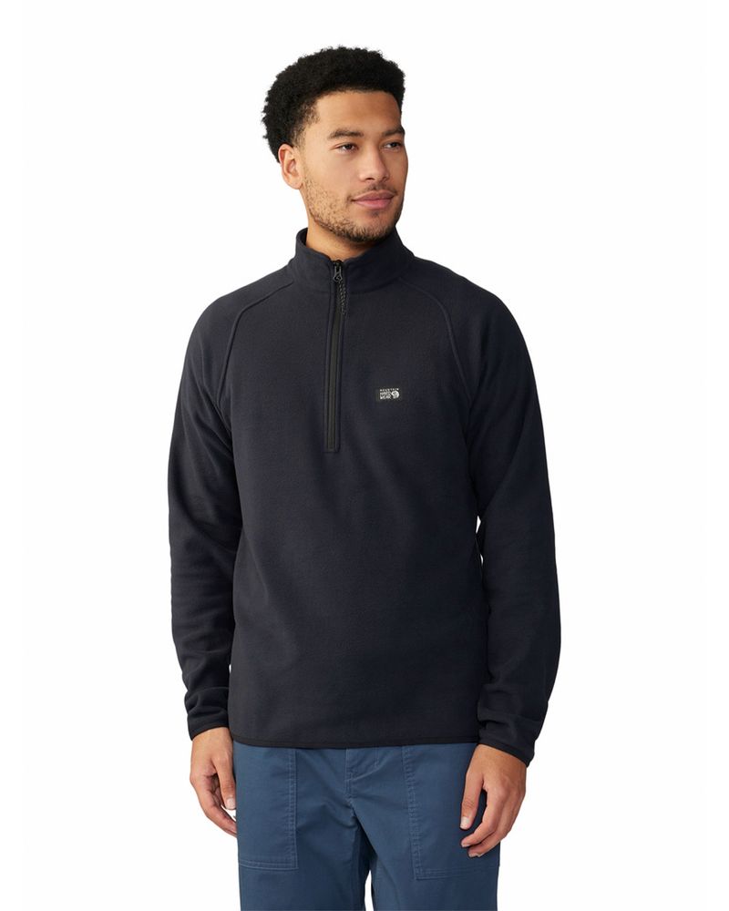 Polar-Hombre-Microchill¿-1-4-Zip-Negro
