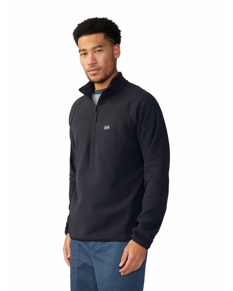 Polar-Hombre-Microchill¿-1-4-Zip-Negro