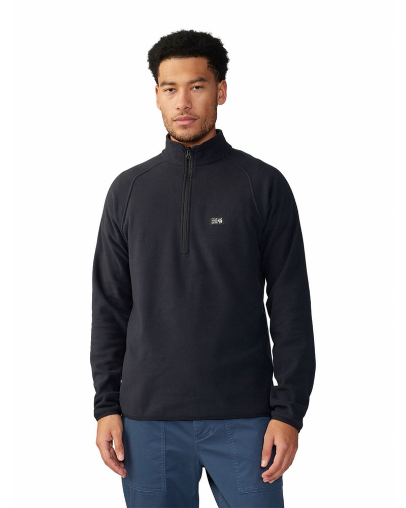 Polar-Hombre-Microchill¿-1-4-Zip-Negro